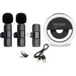 $ ANELLO DI LUCE CON 2 MICROFONI WIRELESS