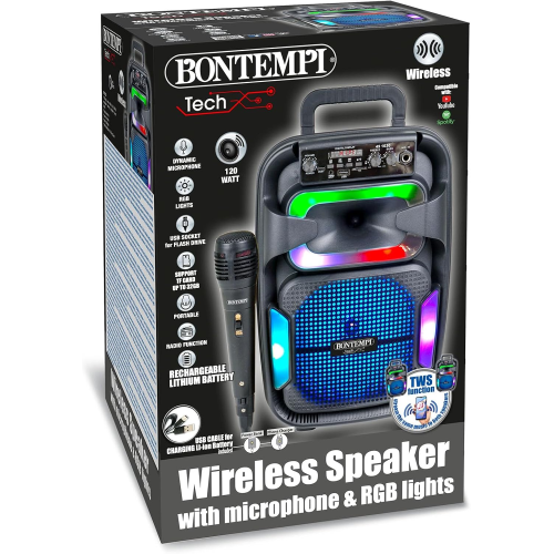 CASSA AMPLIF. WIRELESS DINAMICO C/MICROFONO