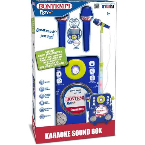 KARAOKE SOUND BOX CON 2 MICROFONI ASTA