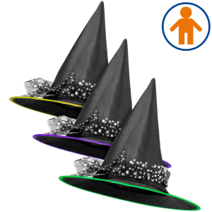 HLLW - CAPPELLO STREGA CON TULLE STELLE ARG.