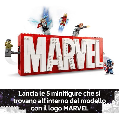 S.HEROES- LOGO E MINI FIGURE MARVEL