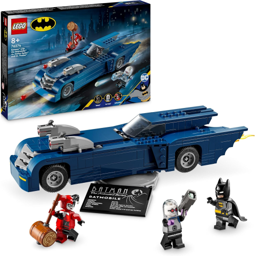 S.HEROES- BATMOBILE CON BATMAN HARLY Q. E MR FREEZE