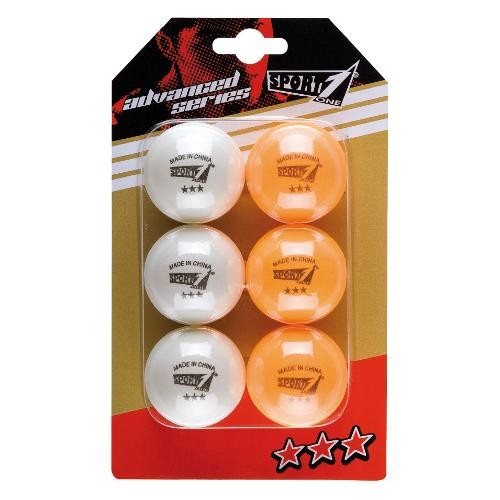 PING PONG - PALLINE BLS 6 PZ STARS B/ARANCIO