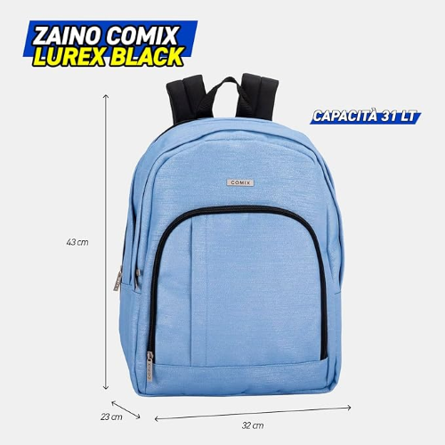 ZAINO - COMIX ORG. LUREX 025 AZZURRO