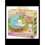 SYLVANIAN - GEMELLI CONIGLIO CIOCCOLATO E CARROZZINA