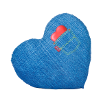 SV CUORE 40CM TESSUTO JEANS 