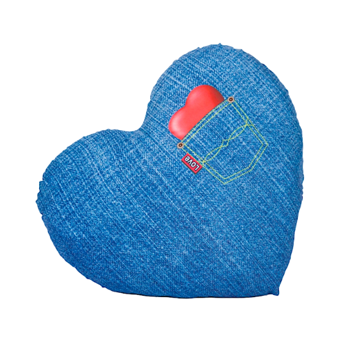 SV CUORE 40CM TESSUTO JEANS 