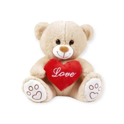 SV ORSO 25CM BEIGE SEDUTO C/CUORE LOVE