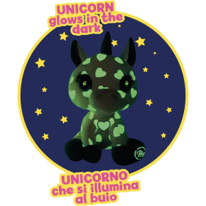 PEL.- UNICORNO PINK CM 40 GLOW IN THE DARK