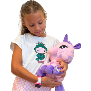 PEL.- UNICORNO PINK CM 40 GLOW IN THE DARK