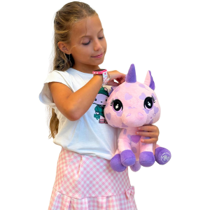 PEL.- UNICORNO PINK CM 40 GLOW IN THE DARK