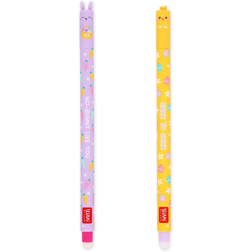 SET OF 2 - ERASABLE GEL PEN- BUNNY