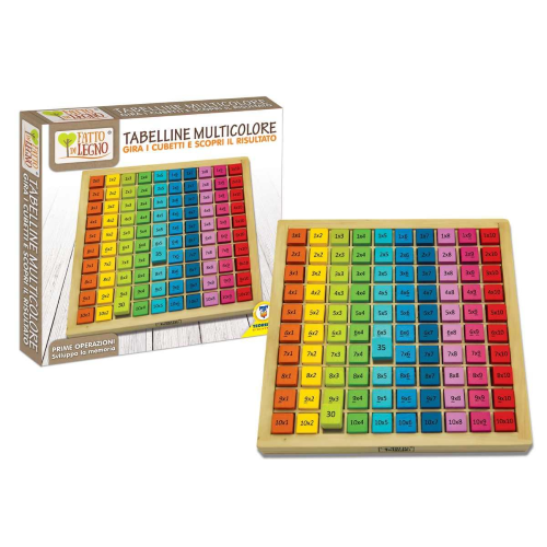 LEGNO - IMPARA LE TABELLINE MULTICOLOR