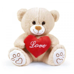 SV ORSO 40CM BEIGE SEDUTO C/CUORE LOVE