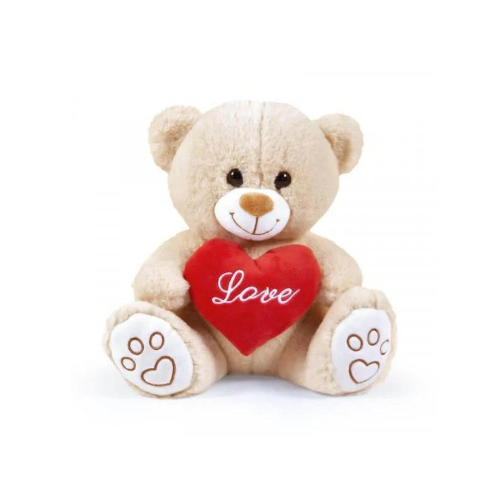 SV ORSO 40CM BEIGE SEDUTO C/CUORE LOVE