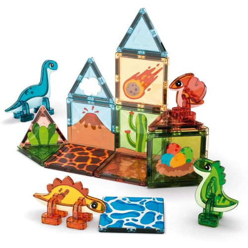 GEOMAG - MAGNETIC TILES GEMS PZ 25 DINO  WORLD