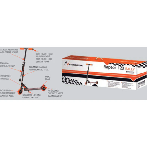 MONOPATTINO - 2R RAPTOR 120 RALLY NERO/ARANCIO