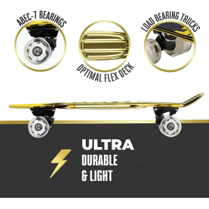 SKATEBORD IGNITE GOLD SKATE CON CASCO E PROTEZIONI