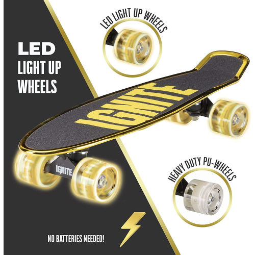 SKATEBORD IGNITE GOLD SKATE CON CASCO E PROTEZIONI