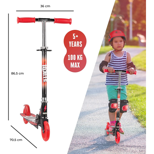 MONOPATTINO 2R - IGNITE RED CON CASCO E PROTEZIONI