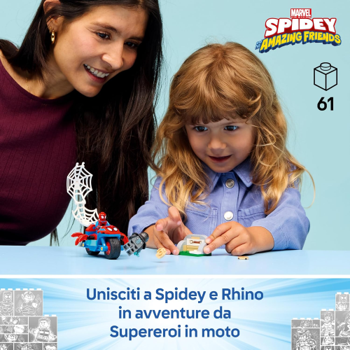 SPIDEY LEGO - SULLA MOTO CONTRO RHINO
