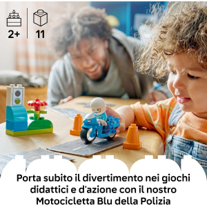 DUPLO- MOTOCICLETTA BLU DELLA POLIZIA