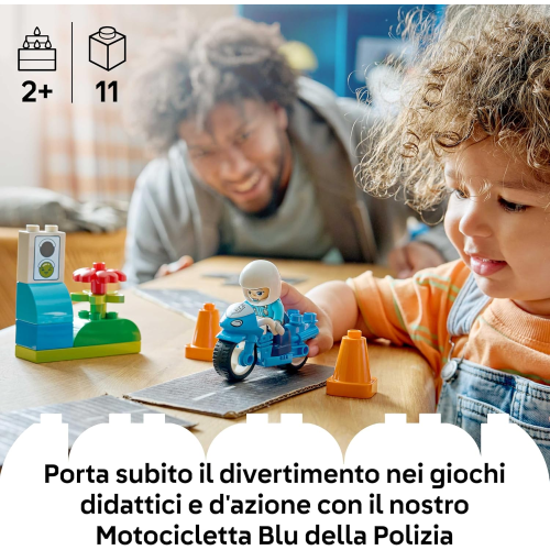 DUPLO- MOTOCICLETTA BLU DELLA POLIZIA