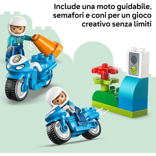 DUPLO- MOTOCICLETTA BLU DELLA POLIZIA