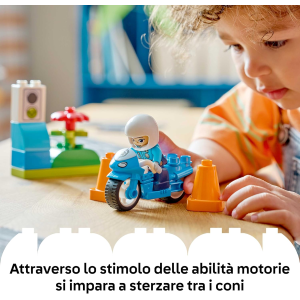 DUPLO- MOTOCICLETTA BLU DELLA POLIZIA