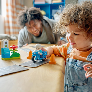 DUPLO- MOTOCICLETTA BLU DELLA POLIZIA
