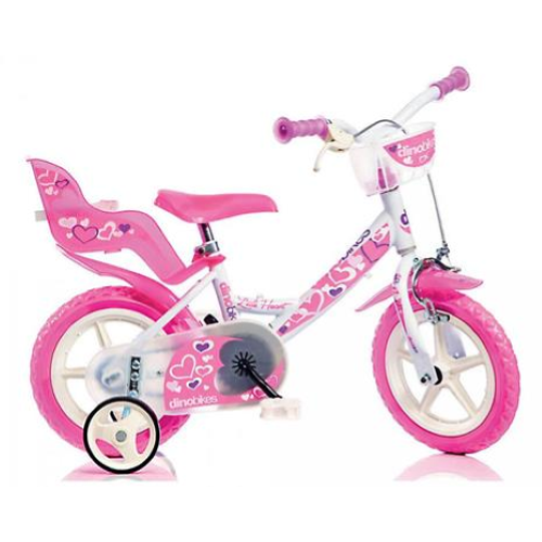 BICI 12F - GIRL HEART BIANCO-ROSA
