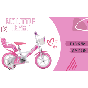 BICI 12F - GIRL HEART BIANCO-ROSA