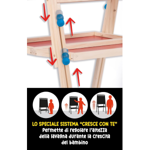 LAVAGNA LEGNO CON GAMBE MONTESS. CRESCE CON TE