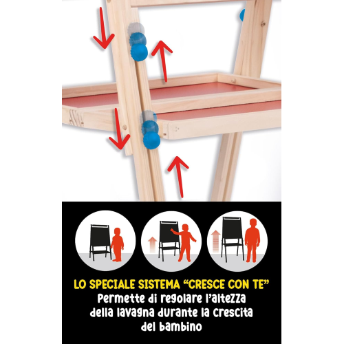 LAVAGNA LEGNO CON GAMBE MONTESS. CRESCE CON TE