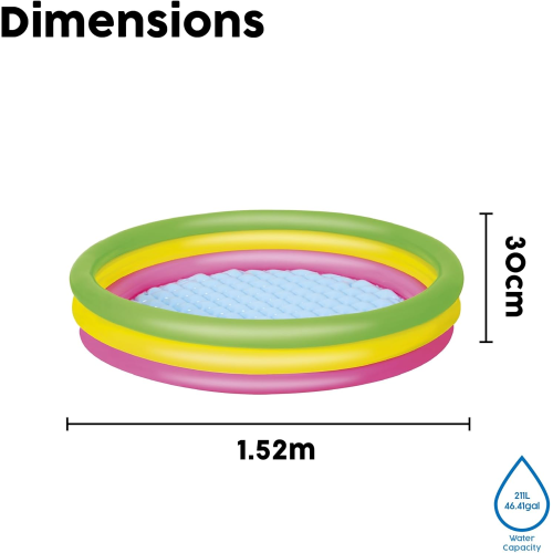 PISCINA - 3 ANELLI CM 152 X 30 FONDO GONFIABILE