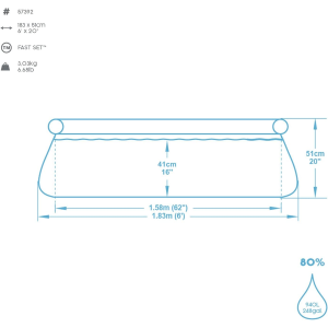 PISCINA - FAST SET  CM 183 X 51  CAPACITA´ LT 940