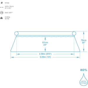 PISCINA - FAST SET  CM 305 X 76  CAPACITA´ LT 3638