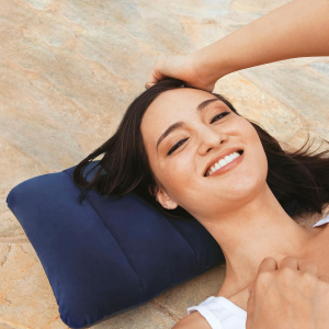 CUSCINO CAMPING FLOCCATO BLU CM 43 X 28