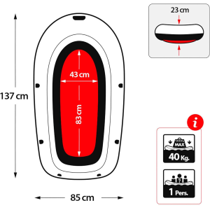 CANOTTO - EXPLORER 50 CM 137 X 85 X 23