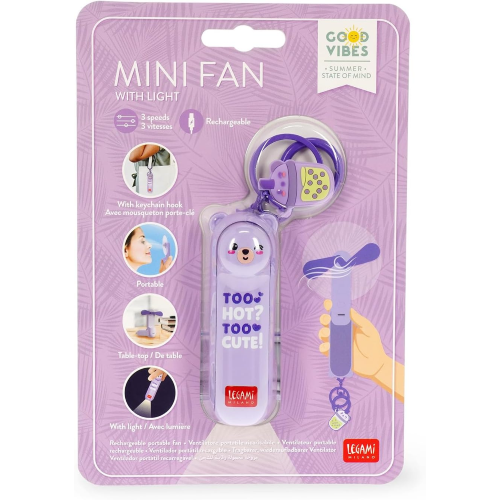 SUN- MINI VENTILATORE RICARICABILE LILAC