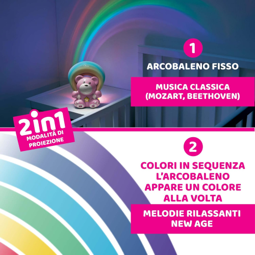 CHICCO - RANIBOW BEAR PRIETTORE ARCOBALENO ROSA