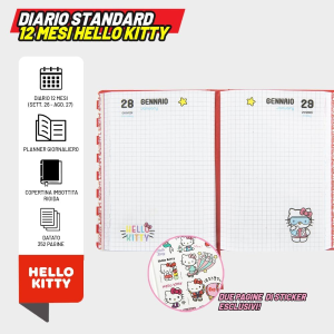 DIARIO - SUPERDIARIO STD DATATO STRIPES HELLO KITTY