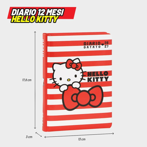 DIARIO - SUPERDIARIO STD DATATO STRIPES HELLO KITTY
