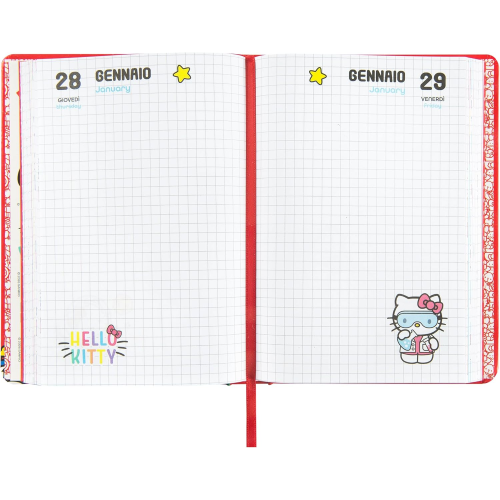 DIARIO - SUPERDIARIO STD DATATO RED HELLO KITTY