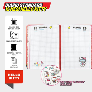 DIARIO - SUPERDIARIO STD DATATO RED HELLO KITTY