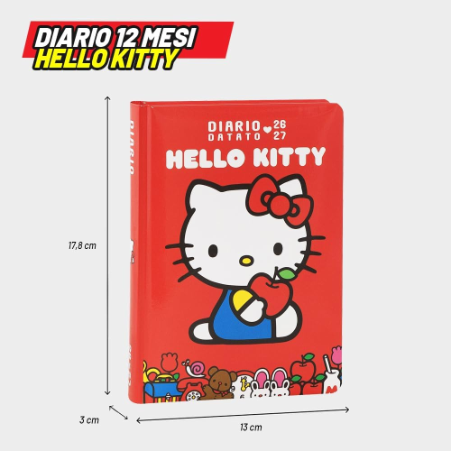 DIARIO - SUPERDIARIO STD DATATO RED HELLO KITTY