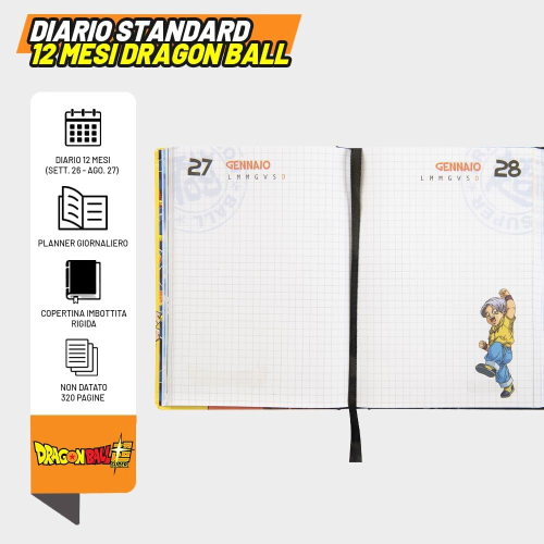 DIARIO STD 12M STD GIALLO DRAGON BALL