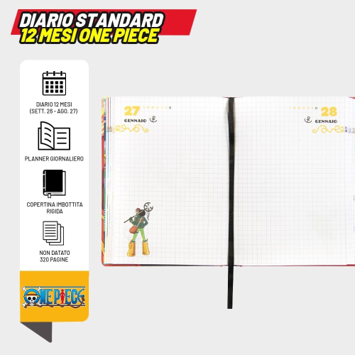 DIARIO STD 12M STD ROSSO ONE PIECE