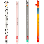 SET OF 04 ERASABLE GEL PENS- COW-PIGGY-DONKEY-ROOSTER