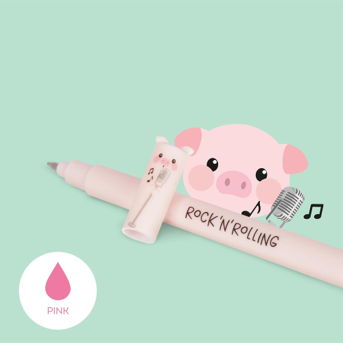 SET OF 04 ERASABLE GEL PENS- COW-PIGGY-DONKEY-ROOSTER